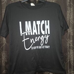 Black Graphic T-Shirt with White Text